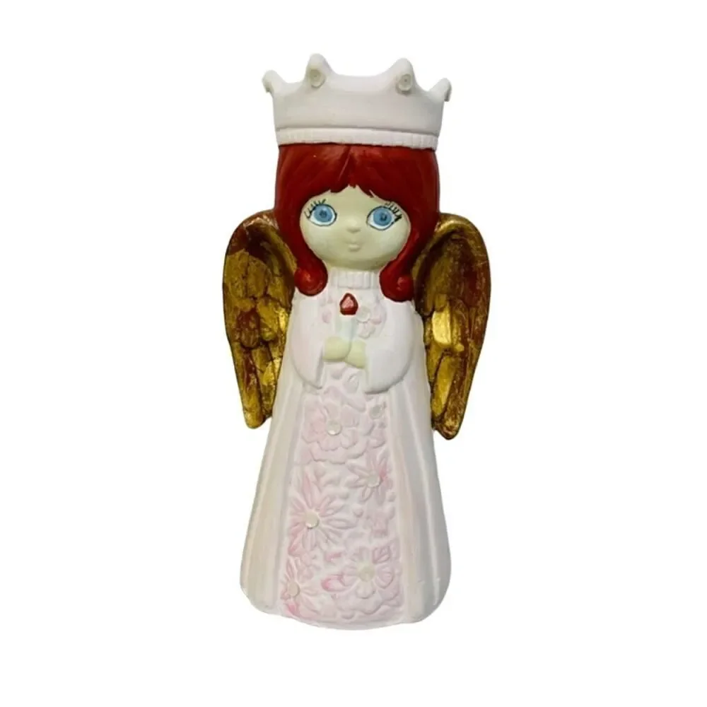 MCM Hobbyist Studio Art Set of 3 Angels Green Pink Yellow 1980